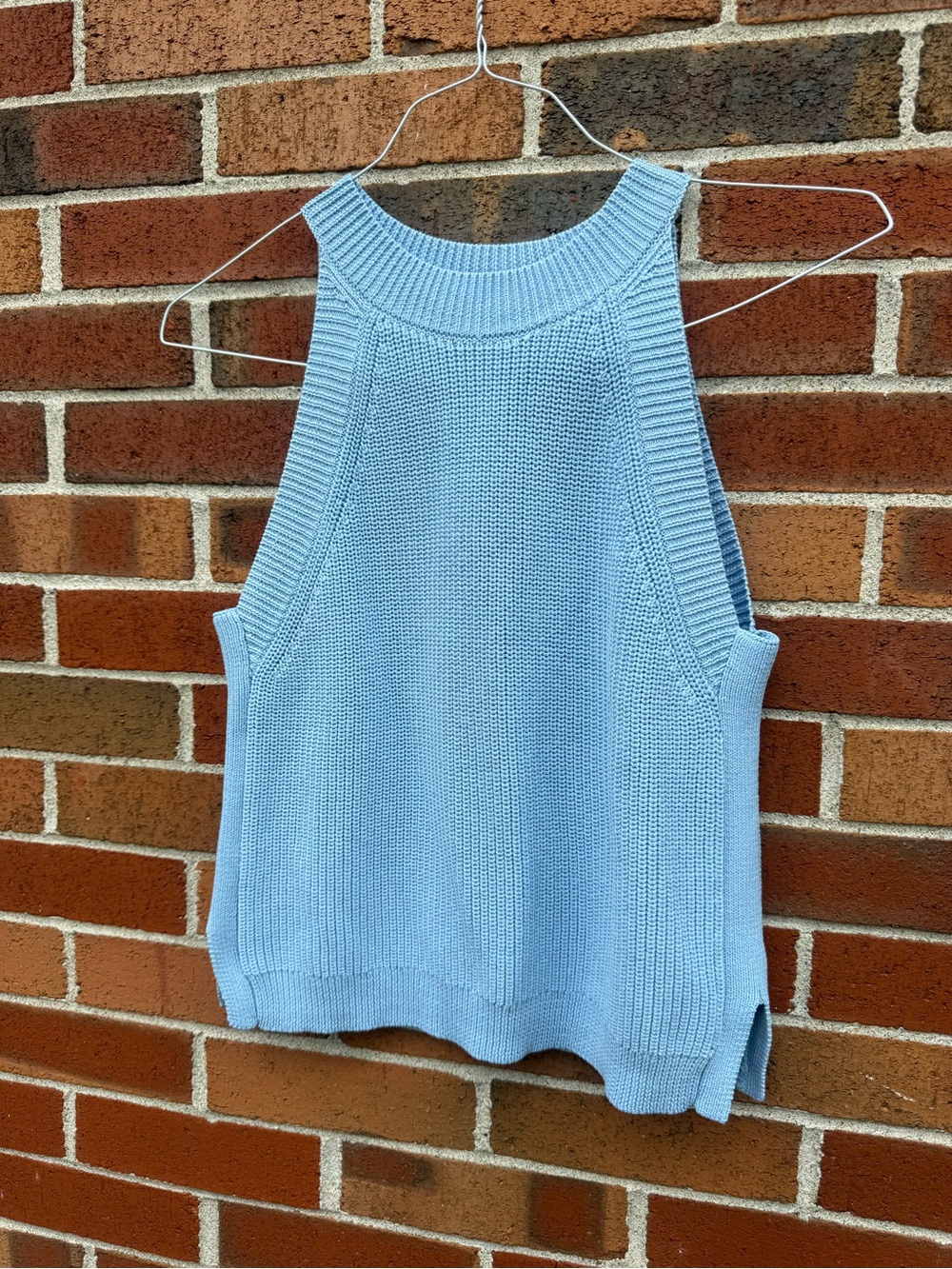 Alya Francesca’s Blue Knit Sleeveless Sweater Tank Top Size Small